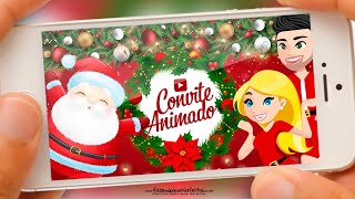 Convite Animado Natal Grátis para Editar [upl. by Ciro395]