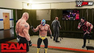 WWE 2K18 Story Rey Mysterio Screws Roman Reigns Opportunity Raw 2018 ft Lesnar Jeff Hardy Part 2 [upl. by Einallem788]