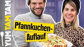 Überbackene Pfannkuchen mit Feta amp Pilzen  AUFGEBRAUCHT 3  yumtamtam [upl. by Asereht]