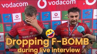 Watch Peter OMahony React to John Hodnetts Fbomb during Man of the Match interview rugby [upl. by Najram]