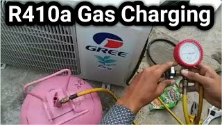 How to check refrigerant gas pressure in split AC and refilling freon gas [upl. by Notlit]