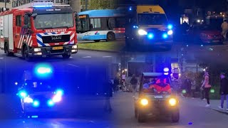 Konings avond in Arnhem  brandweer EMS amp verschillende ambulances met spoed onderweg in Arnhem [upl. by Sirdna]