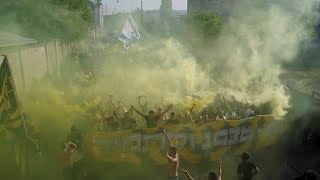 La Familia 05  Corteo in HungaryVs Vasas  Beitar Fans  אוהדי בית״ר  הצעדה בבודפשט [upl. by Elleirda710]