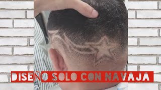 DISEÑO UNICAMENTE con NAVAJA 🤯⭐💈 [upl. by Aronaele]