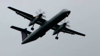 Continental Bombardier Q400 Plane Flying Low [upl. by Dohsar977]