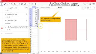 Medelvärde standardavvikelse lådagram och konfidensintervall i GeoGebra Classic 6 [upl. by Ahselak]
