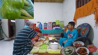 masak sambal pati sayur tanduk kambing makan bersama di kampung [upl. by Eugilegna]