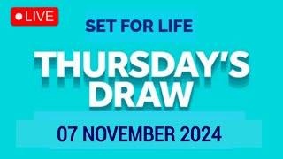 The National Lottery Set For Life Live draw results from Thursday 07 November 2024  tonights [upl. by Leahcin443]