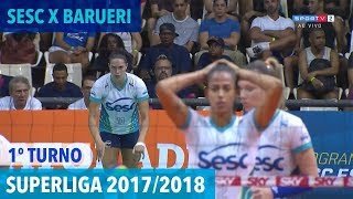 Sesc RJ x Barueri  Turno  Superliga de Vôlei Feminino 20172018 [upl. by Kavanaugh848]