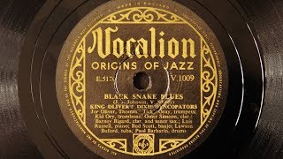 King Olivers Dixie Syncopators  Black Snake Blues [upl. by Akirahc]