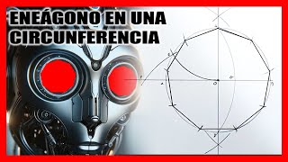 Nonágono Paso a Paso Construye un ENEÁGONO inscrito con Herramientas Básicas [upl. by Aneeles]