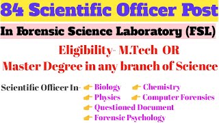 Recruitment of Scientific Officer in Forensic Science Laboratory of Karnataka State Police  SOFSL [upl. by Maude689]