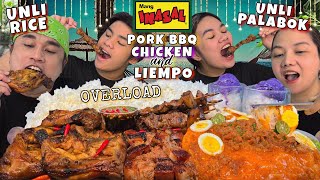 MANG INASAL UNLI RICE UNLI PALABOK INASAL LIEMPO PORK BBQ CHICKEN OVERLOAD MUKBANG PINOY MUKBANG [upl. by Tsyhtema]