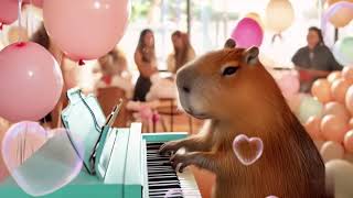 Capybara Music  Relax Music  Happy Birthday Song Jazz Waltz  Balloon  Pink  Party [upl. by Anam426]