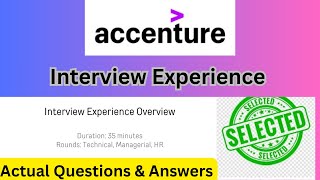 Accenture Interview Experience  Selected Candidate [upl. by Abekam]