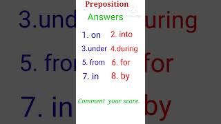 Preposition worksheet 2  Preposition Practice Set shorts preposition [upl. by Noissap]