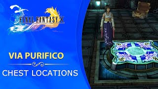 Final Fantasy X HD Remaster  All Chest Locations  Via Purifico Bevelle [upl. by Nylrahs]