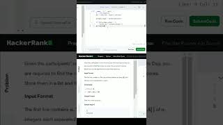 Hackerrank  List Comprehension  Python solution codingchallenge hackerranksolutions shorts [upl. by Violette]