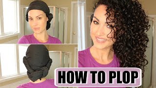 HOW TO PLOP CURLY HAIR  The Glam Belle [upl. by Giess]