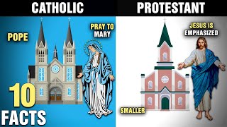 10 Differences Between CATHOLIC and PROTESTANT Christians [upl. by Eiramalegna641]