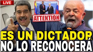 ÚLTIMO BRASIL NO RECONOCERÁ A NICOLÁS MADURO COMO PRESIDENTE MADURO ES UN DICTADOR [upl. by Triley]