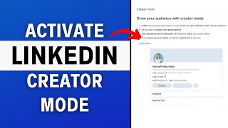 How to Activate Creator Mode on LinkedIn [upl. by Aicyle]