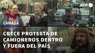 Crece protesta de camioneros por restricciones en Canadá e inspira similares en el exterior  AFP [upl. by Erleena53]