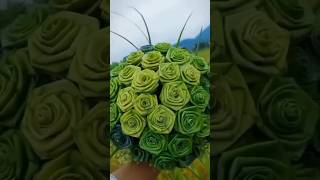 rose coconut leaf manipulation creative diy yt ytshortsindia [upl. by Sahcnip]