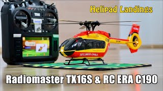 Radiomaster TX16S amp Airbus H145 Helicopter  Helipad Landings  RC ERA C190 [upl. by Deane]