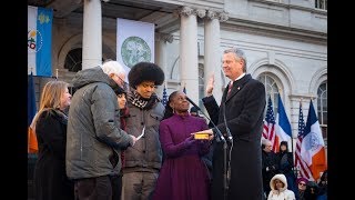 Mayor de Blasio Attends 2018 Inaugural Ceremony [upl. by Omoj]