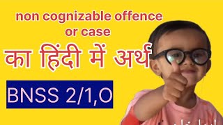 non cognizable offence meaning in Hindi  what is non cognizable case BNSS 21O [upl. by Anawahs668]