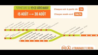 Travaux été RER A 2020  les travaux passent à lOuest [upl. by Goldin239]