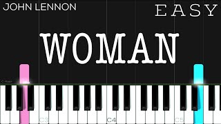 John Lennon  Woman  EASY Piano Tutorial [upl. by Laurent]