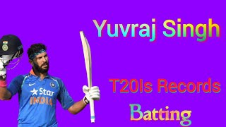 Yuvraj Singh  Yuvraj Singh Batting Career  Yuvraj Singh T20Is Records  Match  Runs  Cricket [upl. by Ayital]