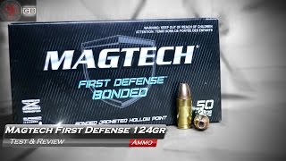 Magtech First Defense Bonded 124gr JHP Test and Review [upl. by Beaufert]