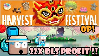 22X DLS HARVEST FESTIVAL PROFIT 🥮  GrowTopia Profit 2024 [upl. by Onavlis]