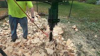 Using the Danuser Stump Auger on a Big Stump [upl. by Candyce]