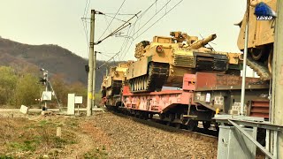 Tren Militar DB Cargo cu Tancuri Americane în Gara Năsăud  30 Martie 2024 [upl. by Askwith]