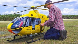 WORLDS LARGEST RC MODEL TURBINE HELICOPTER EC135 EUROCOPTER  Flugfest Damelang 2017 [upl. by Asseneg]