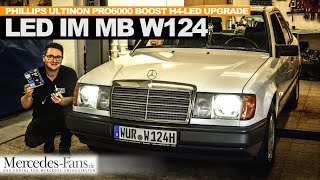 Lichtumbau Was bringen die Philips Ultinon Pro6000 Boost H4LED im Mercedes W124  Halogen vs LED [upl. by Nnairrehs]