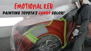 Painting Toyotas Candy Color Emotional Red A TriCoat Blending 101 [upl. by Otte]