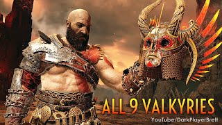 God of War  All Valkyrie Boss Fights Chooser of the Slain Trophy PS4 Pro [upl. by Ahseyk]