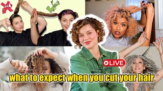 THE BIGGEST THINGS YOU NEED TO CONSIDER BEFORE CUTTING YOUR CURLY HAIR live qampa with a hairstylist [upl. by Aneelas]