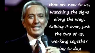 Weve Only Just Begun ANDY WILLIAMS with lyrics [upl. by Shanna]