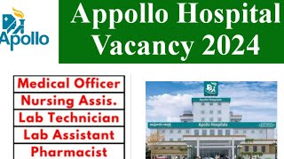 Apollo hospital PHARMACIST VACANCY 💯 POSTnursingPARMADICAL apply [upl. by Amathiste]