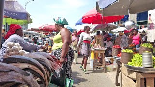 CHEAPEST FOOD MARKET IN GHANA ACCRA AFRICA [upl. by Yrelav]