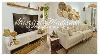 FINALIZAMOS NOSSA DECORAÇÃO DA SALA  DECORAÇÃO BOHO CHIC [upl. by Ahsemrak]