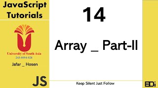 JavaScript Array Part 02 [upl. by Mcdowell]