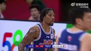 CBA Eric Bledsoe scores 14 of the Sharks 15 Q4 points｜Shanghai 9084 Jiangsu｜布莱德索第4节独得14分率上海17战15胜 [upl. by Robbi608]