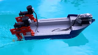 Making a Fast Lego Boat 33  underwater propellers [upl. by Aivata464]